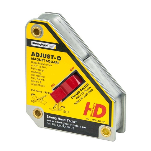 ADJUST-O MAGNET SQUARE,HEAVY, PULL FORCE 35KG STRONG HAND EUROPE MSA47