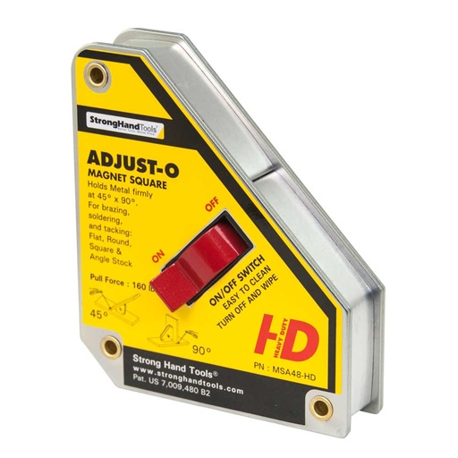ADJUST-O MAGNET SQUARE,HEAVY, PULL FORCE 75KG STRONG HAND EUROPE MSA48-HD