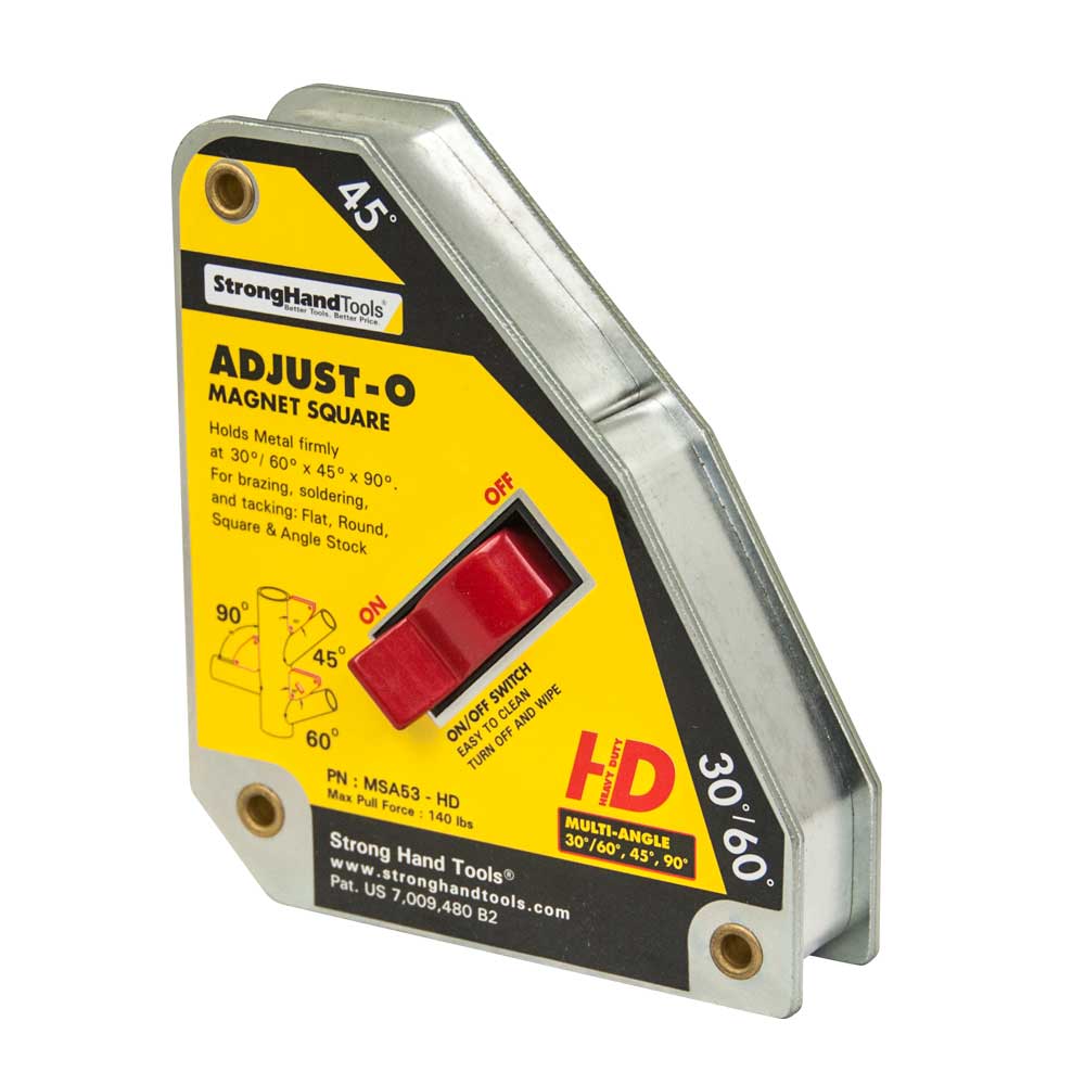 ADJUST-O MAGNET SQUARE,HEAVY, PULL FORCE 65KG STRONG HAND EUROPE MSA53-HD