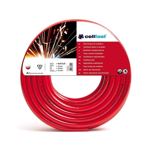 ASETİLEN QAZI ÜÇÜN ŞLANQ, DAXİLİ DİAMETR 9,0MM, RULONA 50M DAXİLDİR PROFİX KOD CF20010R