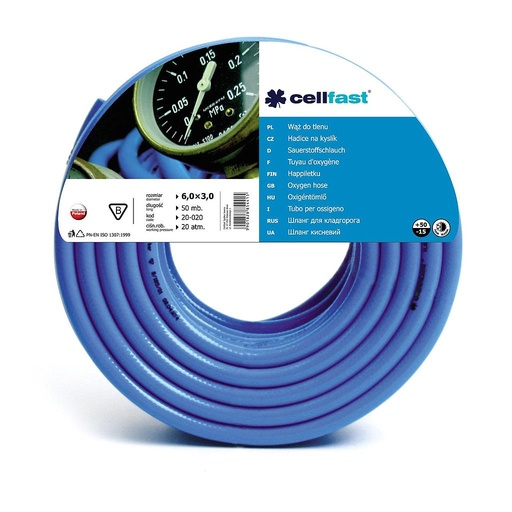 OKSİGEN QAZI ÜÇÜN ŞLANQ, DAXİLİ DİAMETR 6,0MM, RULONA 50M DAXİLDİR PROFIX CF20020R