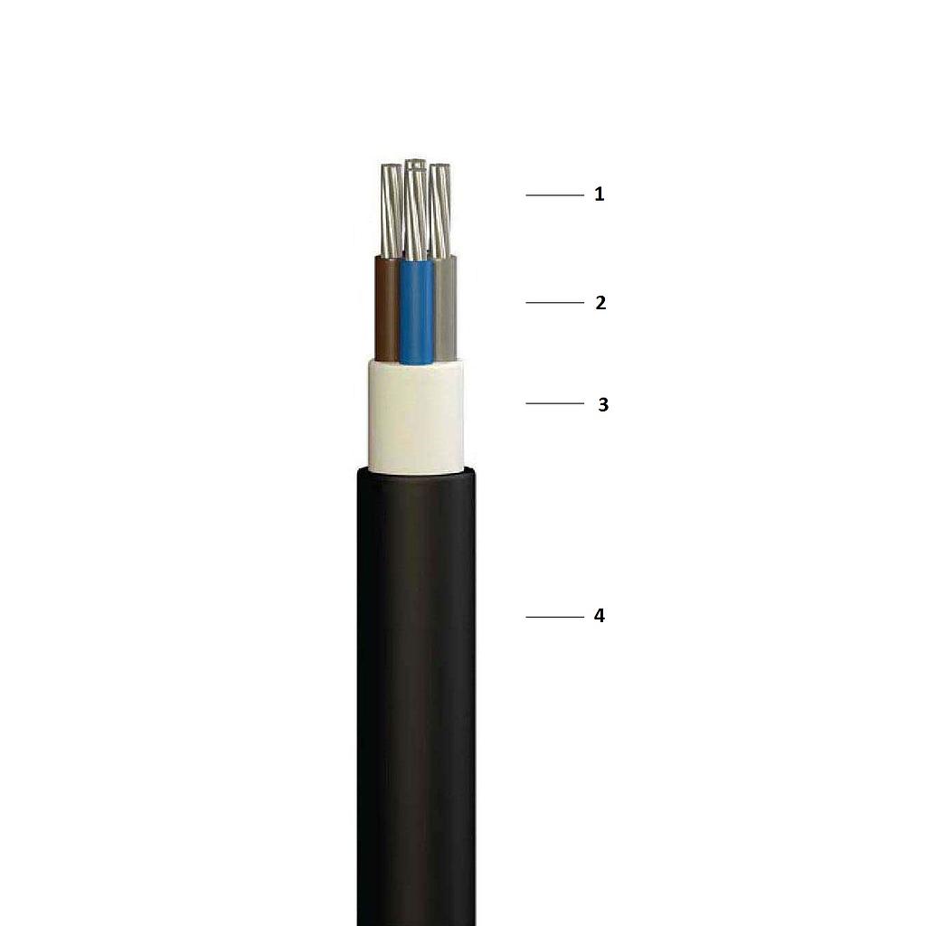 NAYY 3x16+1x4мм² многожильный кабель
