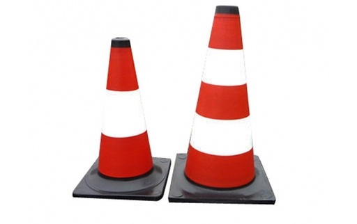 WHITE-RED ROAD BOLLARD 40CM REFLECTIVE PROFIX 35581