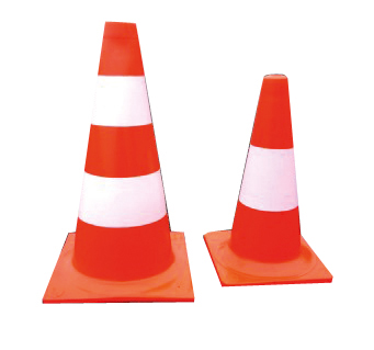 WHITE-RED ROAD BOLLARD 50CM REFLECTIVE FLUOROESCEN PROFIX 35587