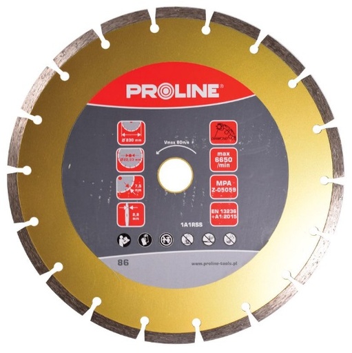 SEGMENTED DIAMOND DISK - 230*2.8*7.5*22.23  PROLINE 86104