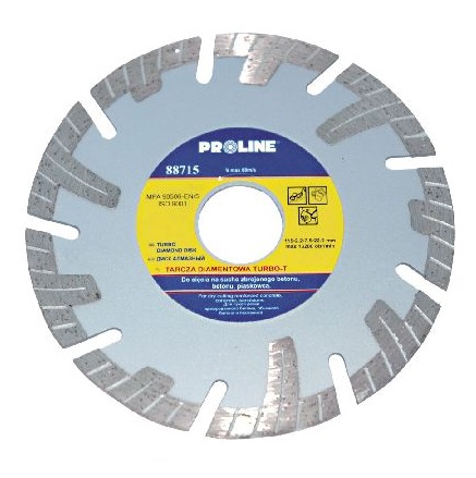 TURBO-T DİSKİ  Dəmir-beton, plitələr quru kəsmə üçün  115*22.2 PROLINE 88715