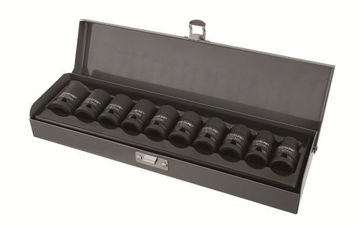 IMPACT SOCKET SET 10 PCS 1/2", 10 - 22MM,CRV-MO, PROLINE 18490