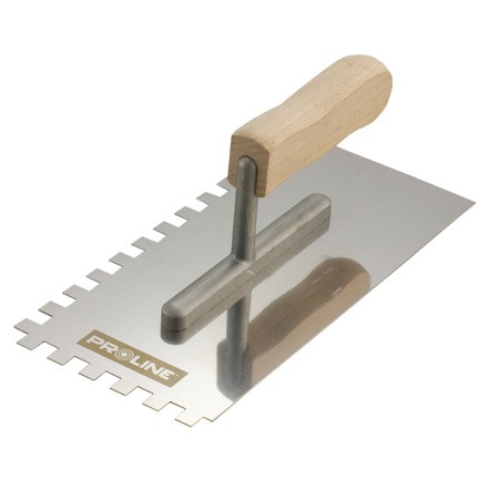 NOTCHED STAINLESS FLOAT 270*130MM TOOTH 4*4 WOODEN HAND PROFIX Code 61531