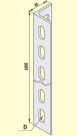 40x40  Dəstək (Support) 11x35 Pre Galvanizli Kabel Kanalı üçün GERSAN GG-40x40x4-A D