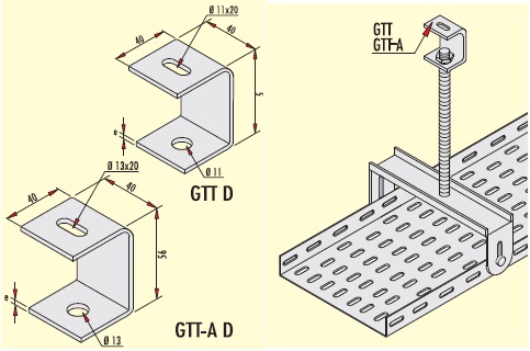 Asqı Elementi e-3mm Pre Galvanizli Kabel Kanalı üçün GERSAN  GTT PG