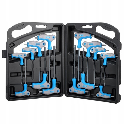 T-HANDLE KEYS SET, HEX (CRV)/TORX (S2), 14PCS, SOFT TOUCH PROLINE 48600