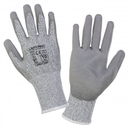 GLOVES PU CUT RES. 5, CARD, "10", CE, LAHTI PROFIX L200110K