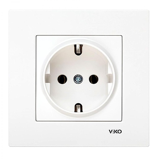 Розетка с заземлением белая ViKO Karre 90960008
