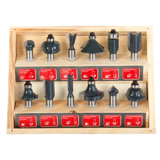 ROUTER BITS SET IN BOX - 12 PCS PROLINE  93122