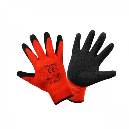 GLOVES WINTER BLACK-ORANGE L251010P, CARD, "10", CE, LAHTI  L251010K