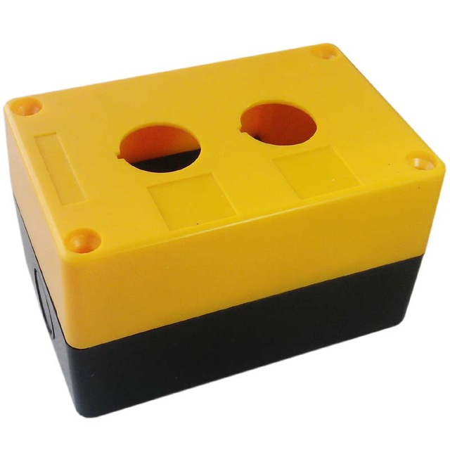 2 Way Push Button Box Yellow/Black Weiller WL9-BX02S | www.megaaz.com