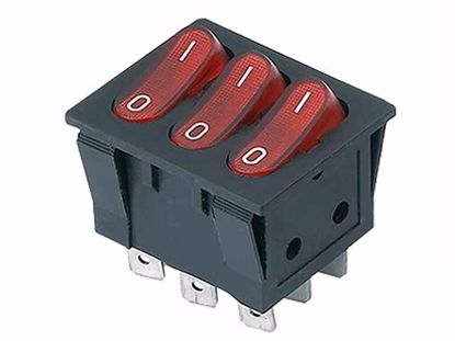 Illuminated Rocker Switch 3Way On-Off  9Pin Weiller W-506