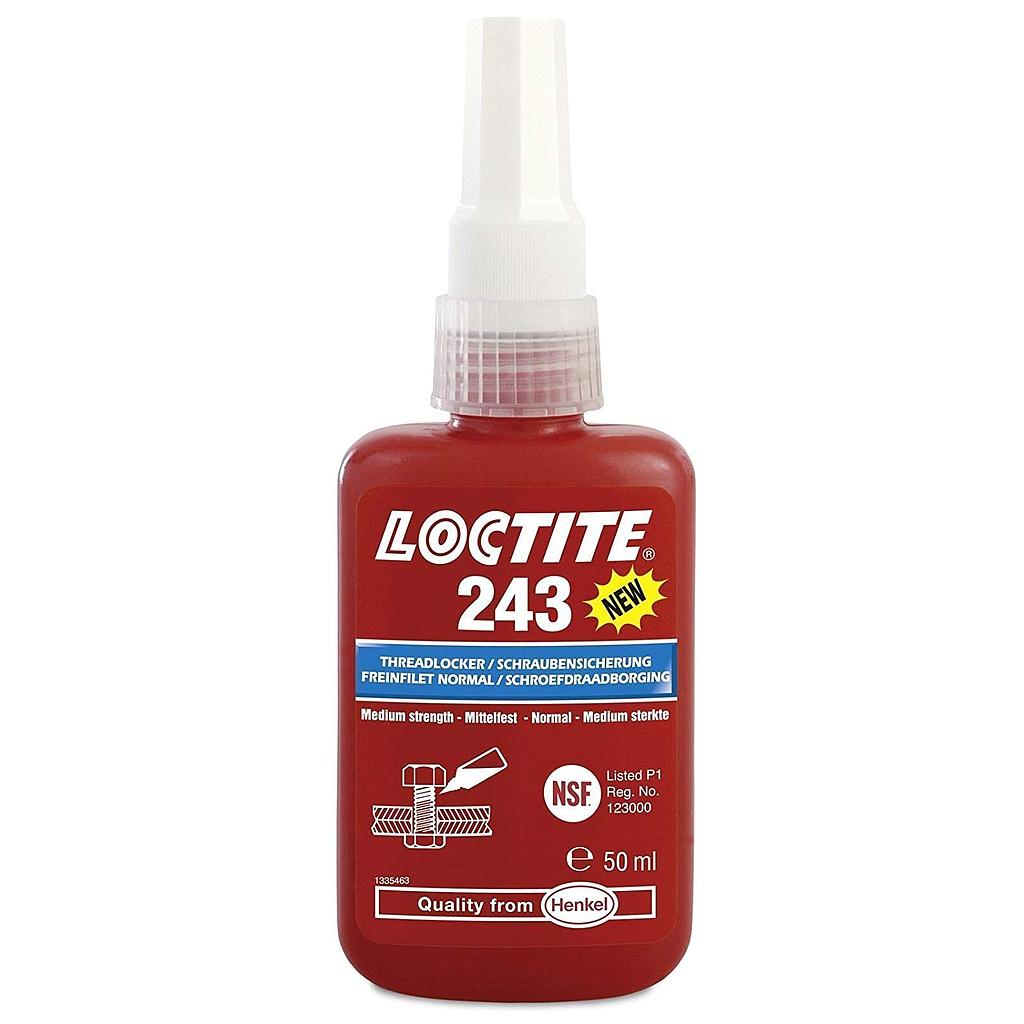 LOCTITE 243, 50ml Adhesive, Threadlock, Threadlocking, Medium Viscosity