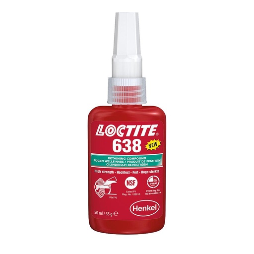 LOCTITE 638, 50ml Möhkəm Geçmə Komponenti Yüksək Bərkimə