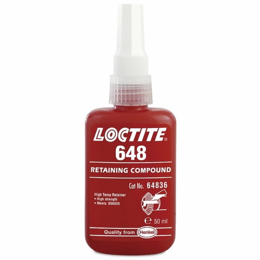 LOCTITE 648, 50ml Möhkəm Geçmə Komponenti Aşağı Bərkimə