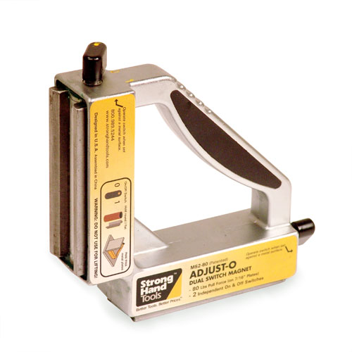 ADJUST-O DUAL SWITCH MAGNET SQUARE,PULL FORCE 120KG STRONG HAND EUROPE MS2-90