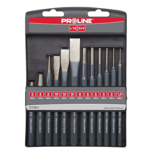 PUNCHES AND CHISELS SET 12 PCS PROLINE  31361