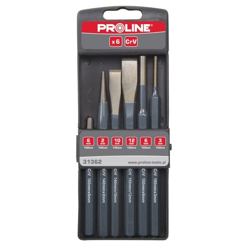 PUNCHES AND CHISELS SET 6 PCS PROLINE  31362