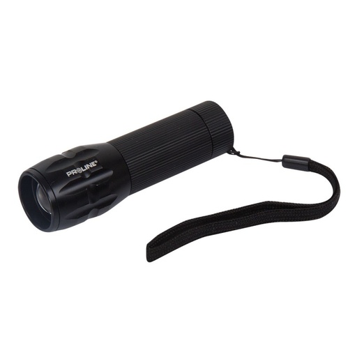 ALU TORCH LED 3W  ZOOM 3XAAA 50/100/FLASH  BLACK PROLINE 51019