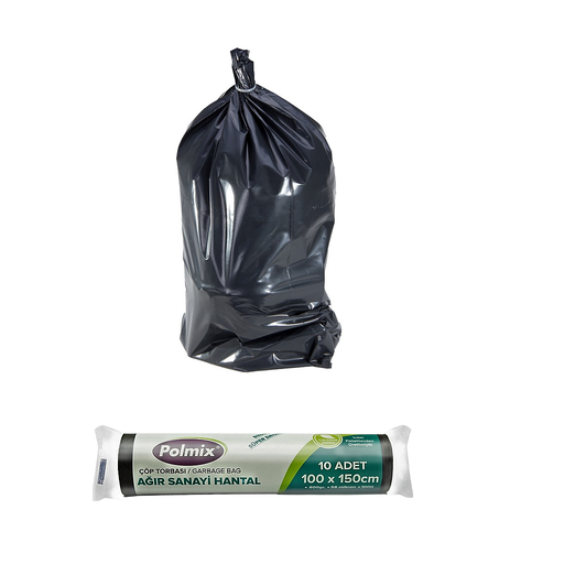 Мешок для мусора тяжелой промышленности 200/240 Lt  1 рулон 10 штук 100x150cm POLMIX P117