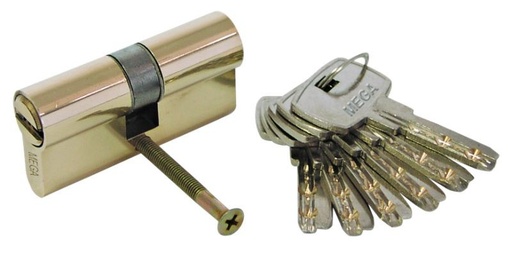 BRASS LOCK CYLINDER 62MM ON CARD,6 KEYS PROFIX 24666K