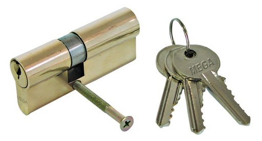 BRASS LOCK CYLINDER 70MM ON CARD,3 KEYS PROFIX 24670K