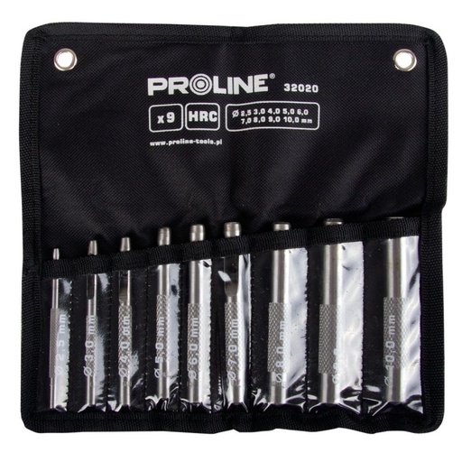 PUNCH SET 9PCS 2.5-10.0MM HRC PROLINE 32020