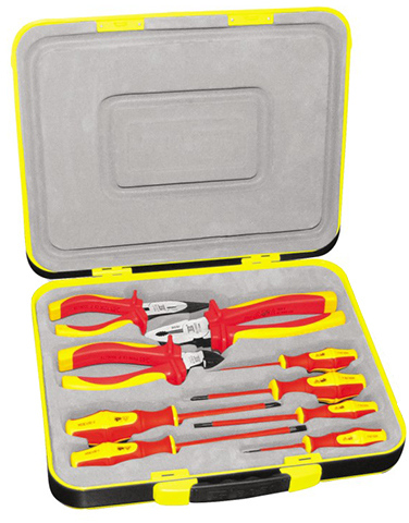 9 ədəd izolyasiya edilmiş 1000V VDE gərginliyə davamlı alətlər BOSI BS518009