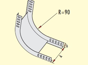 INSIDE VERTICAL BEND W:400mm.H:40mm. T:1,5mm code GIBR-40/40 PG GERSAN