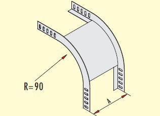 METAL KABEL KANALI ÜÇÜN  XARİCİ ŞAQULİ DİRSƏK (DÖNÜŞ)  EN:100mm.H:40mm. T:1,5mm kod GIBDR-10/40 PG GERSAN