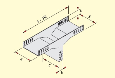 VERTICAL TEE  W:100mm.H:40mm. T:1,5mm code GDT0-10/40 PG GERSAN