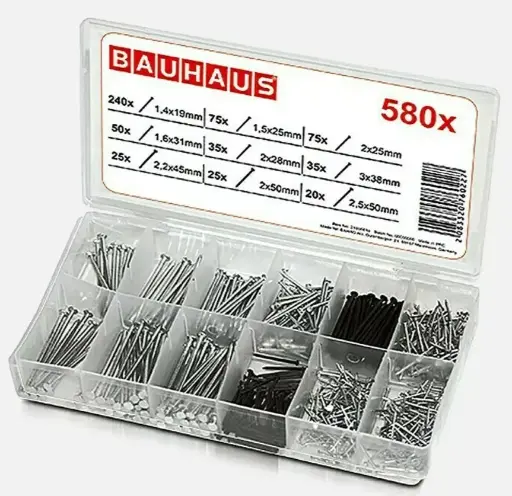 580 шт. Ассортимент Гвоздей Bauhaus 21996614