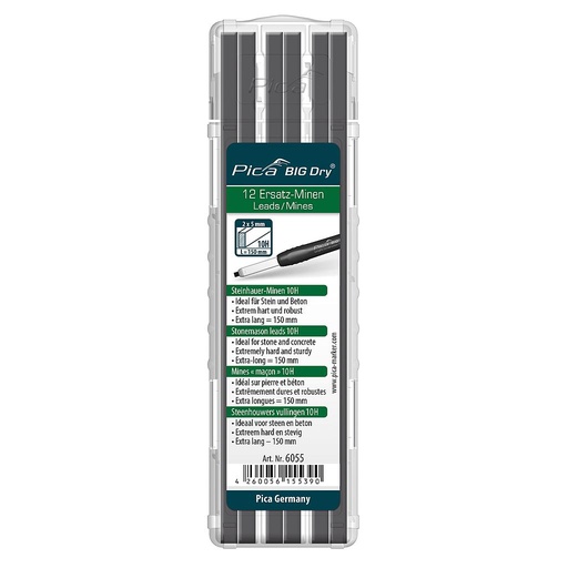 BIG-Dry Refill-set Box of 12 leads Stonemason 10H Pica  6055