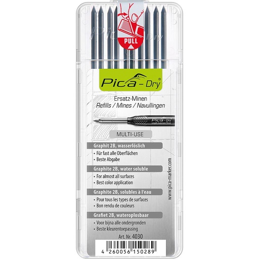 DRY Refill-Set Box of 10 leads (for 3030) Graphite Pica 4030