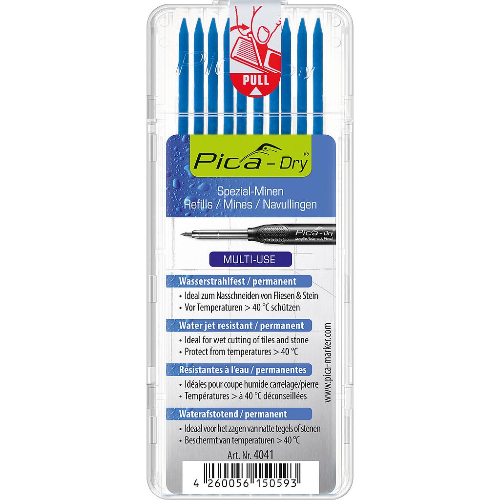 DRY Refill-Set Box of 10 leads (for 3030)  blue Pica 4041