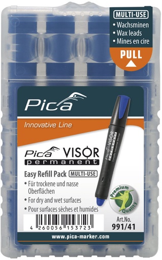 VISOR permanent refills,box of 4pcs blue  Pica 991/41