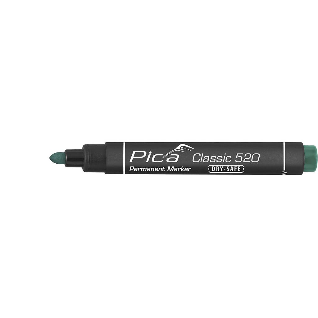 Перманентный маркер 1-4мм, круглый наконечник, зеленый Pica 520/36