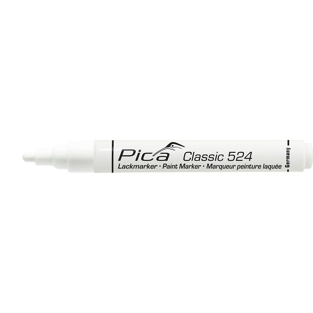 Лакокрасочный / промышленный маркер 2-4мм, круглый наконечник, белый Pica 524/52
