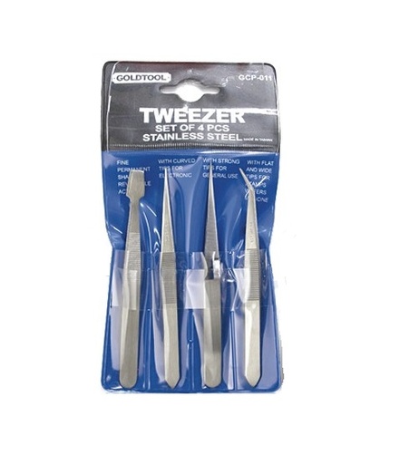 4 PCS Tweezer set.  GOLDTOOL  GCP-011