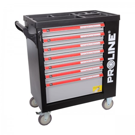 7 YERLİ TƏKƏRLİ ALƏT QUTUSU 790X490X1010MM, PROLINE 33127