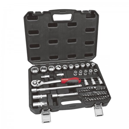 SOCKET SET, 56 PC,  1/2" DRIVE CRV PROLINE 58856