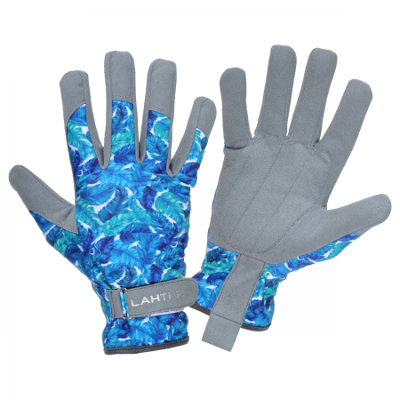 GLOVES SYNTH. LEATHER FLOWERS L272709P, CARD, "9", CE, LAHTI L272709K