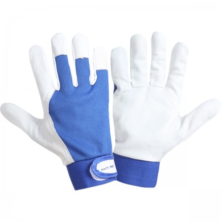 GLOVES GOAT LEATHER BLUE L272110P, 12 PAIRS, "10", CE, LAHTI L272110W