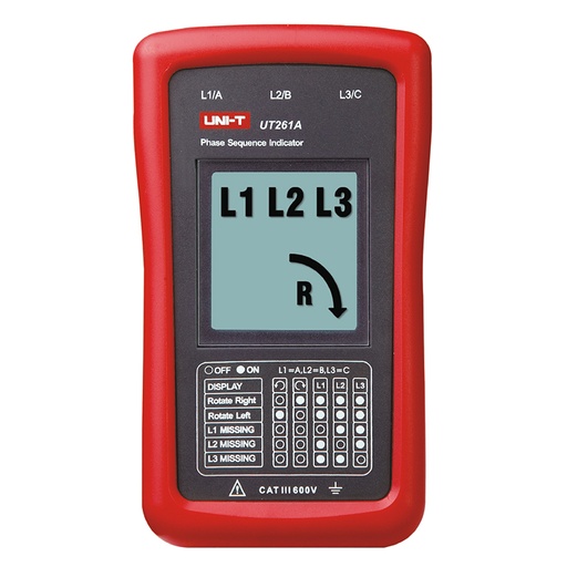 UT261A Phase Sequence and Motor Rotation Indicator UNI-TREND