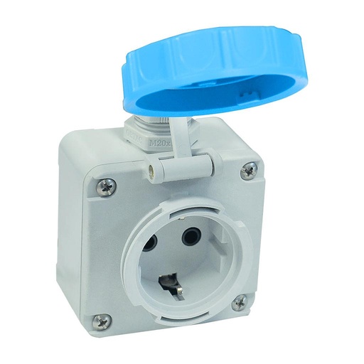 1x16A / IP68 - 220V Wall Mount Socket Outlet 3101-380-0900 TP ELECTRIC